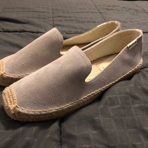 Soludos Smoking Platform Shoes | Gray Suede | Sz 7